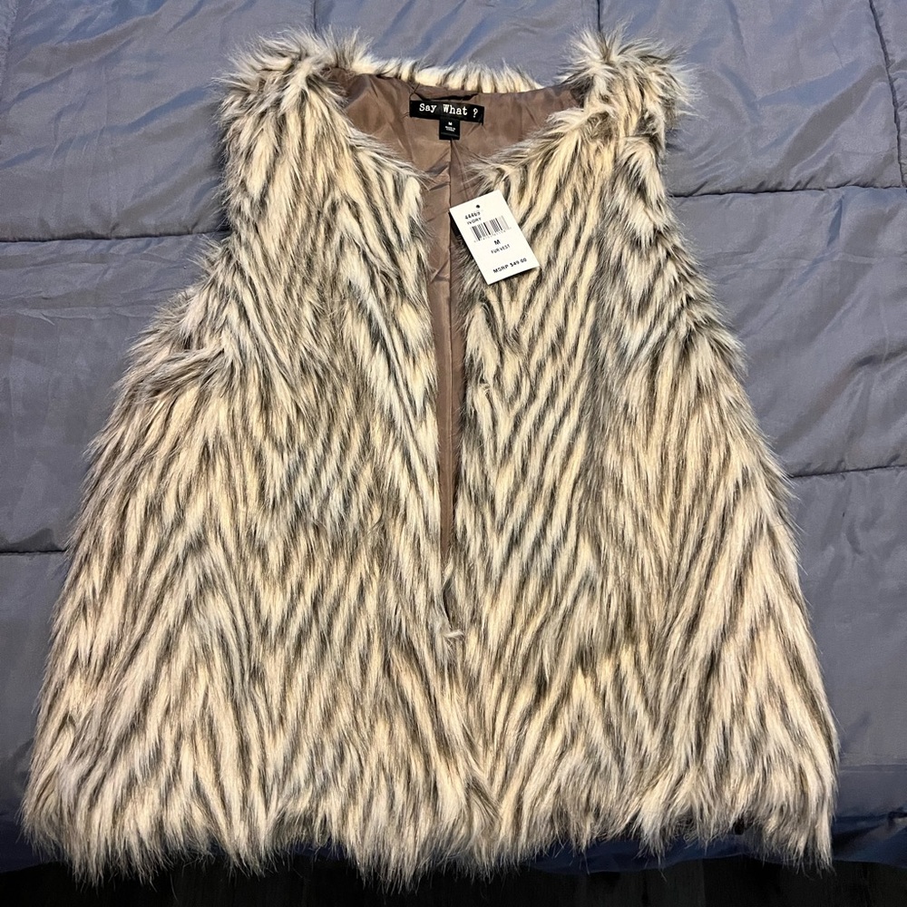 NWT Furry Vest